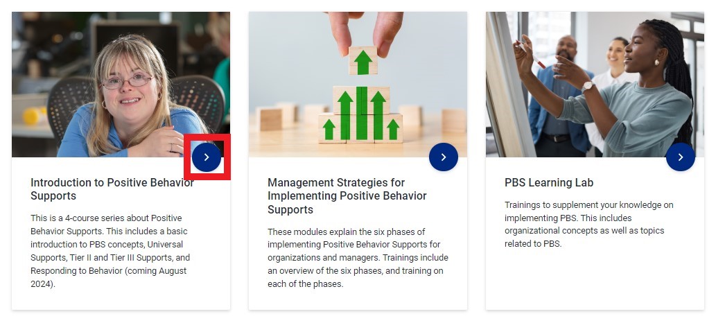Featured Course Boxes with highlighted button